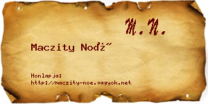 Maczity Noé névjegykártya